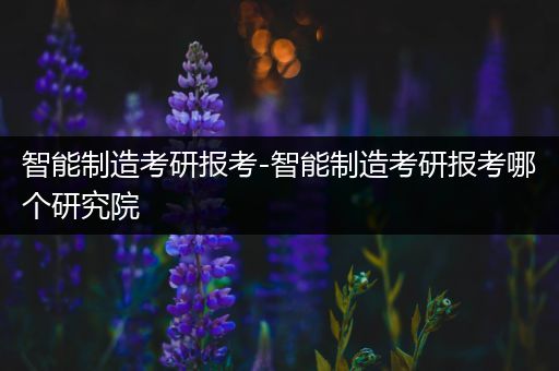 智能制造考研报考-智能制造考研报考哪个研究院