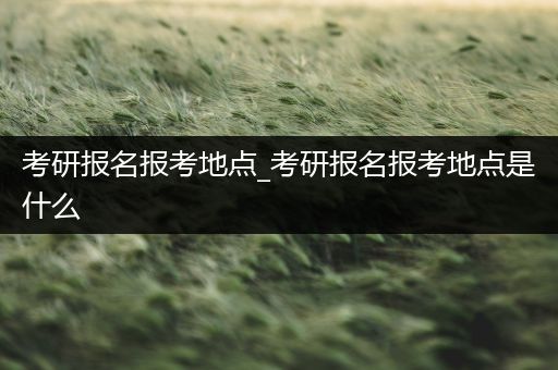 考研报名报考地点_考研报名报考地点是什么