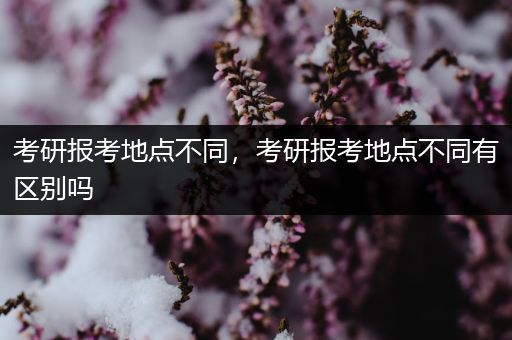 考研报考地点不同，考研报考地点不同有区别吗