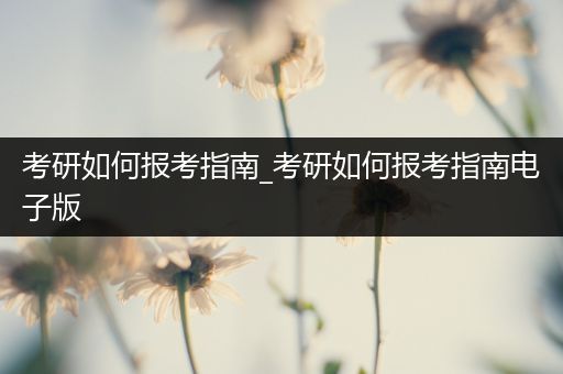 考研如何报考指南_考研如何报考指南电子版