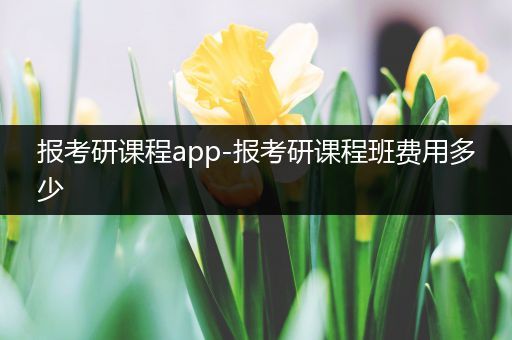 报考研课程app-报考研课程班费用多少