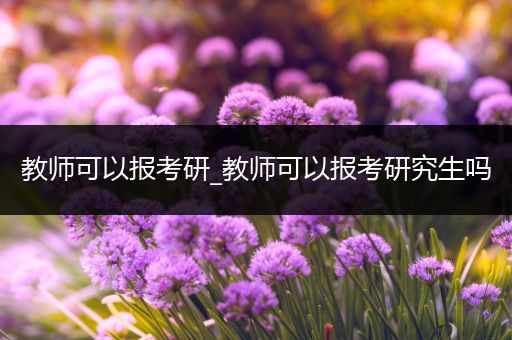 教师可以报考研_教师可以报考研究生吗