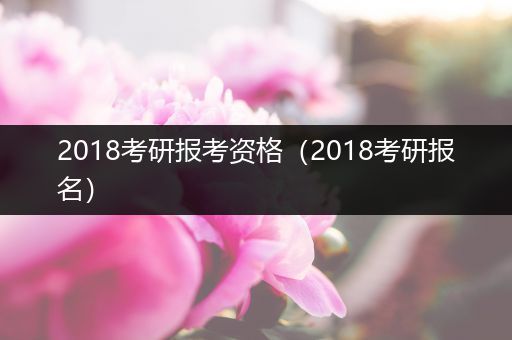 2018考研报考资格（2018考研报名）