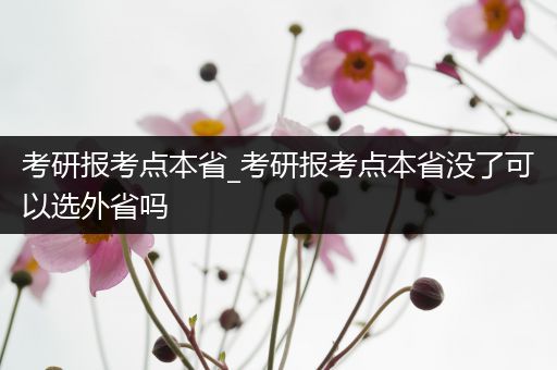 考研报考点本省_考研报考点本省没了可以选外省吗