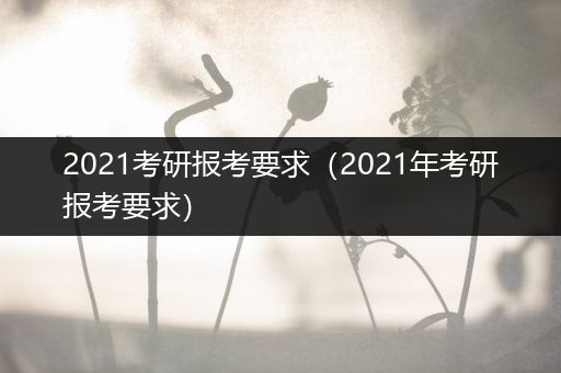 2021考研报考要求（2021年考研报考要求）