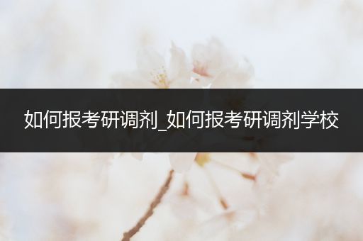 如何报考研调剂_如何报考研调剂学校