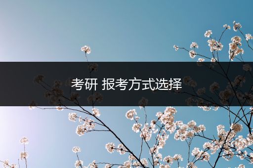 考研 报考方式选择