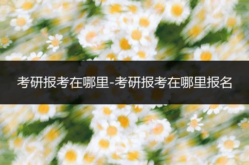 考研报考在哪里-考研报考在哪里报名