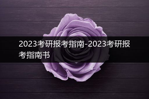 2023考研报考指南-2023考研报考指南书