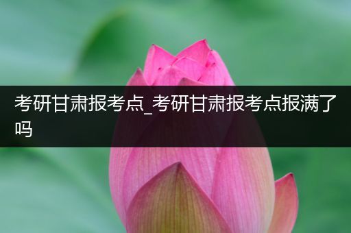 考研甘肃报考点_考研甘肃报考点报满了吗