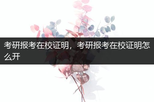 考研报考在校证明，考研报考在校证明怎么开