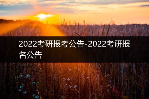 2022考研报考公告-2022考研报名公告