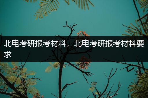 北电考研报考材料，北电考研报考材料要求