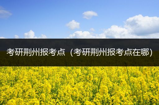 考研荆州报考点（考研荆州报考点在哪）