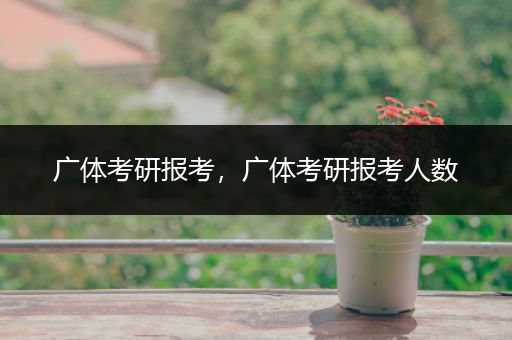 广体考研报考，广体考研报考人数