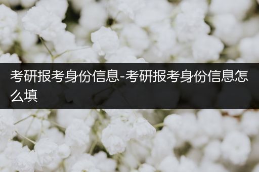 考研报考身份信息-考研报考身份信息怎么填