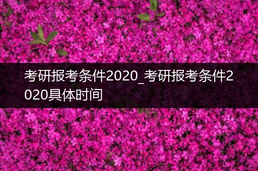 考研报考条件2020_考研报考条件2020具体时间