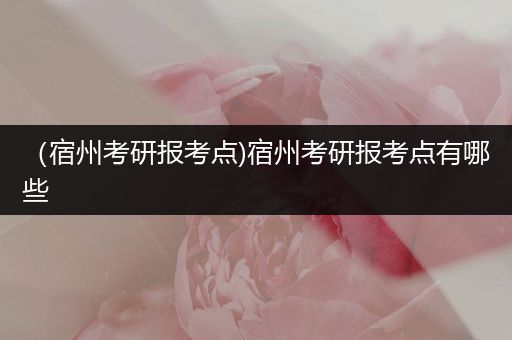 （宿州考研报考点)宿州考研报考点有哪些