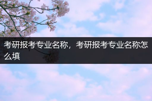 考研报考专业名称，考研报考专业名称怎么填