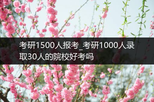 考研1500人报考_考研1000人录取30人的院校好考吗