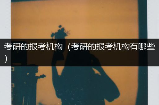 考研的报考机构（考研的报考机构有哪些）