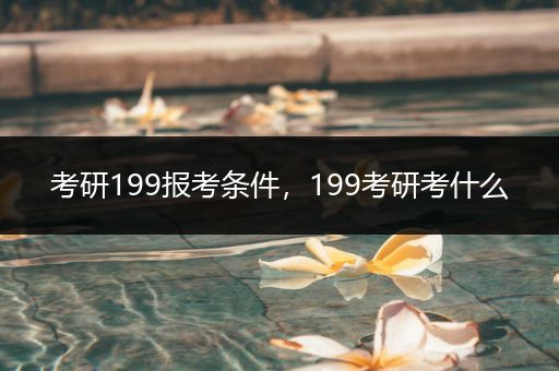 考研199报考条件，199考研考什么