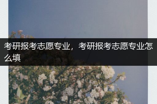 考研报考志愿专业，考研报考志愿专业怎么填