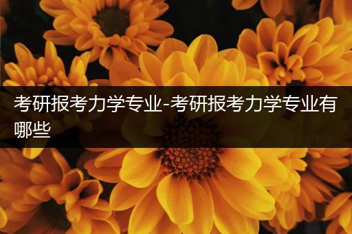 考研报考力学专业-考研报考力学专业有哪些