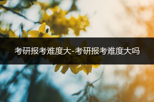 考研报考难度大-考研报考难度大吗