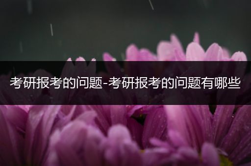 考研报考的问题-考研报考的问题有哪些