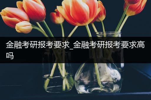 金融考研报考要求_金融考研报考要求高吗