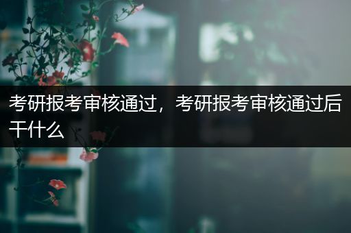 考研报考审核通过，考研报考审核通过后干什么