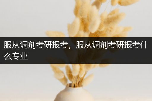 服从调剂考研报考，服从调剂考研报考什么专业