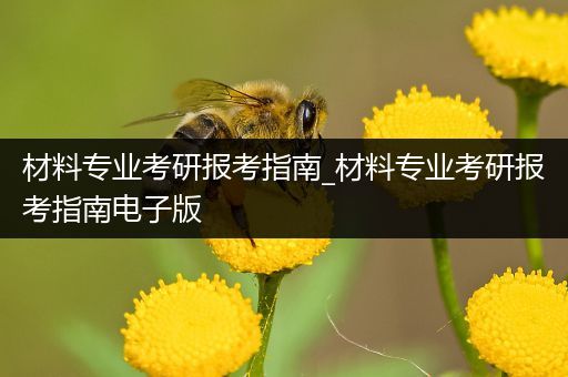 材料专业考研报考指南_材料专业考研报考指南电子版