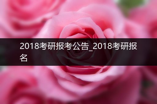 2018考研报考公告_2018考研报名