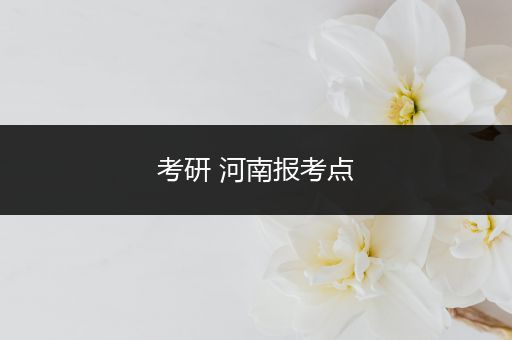 考研 河南报考点