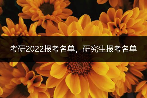 考研2022报考名单，研究生报考名单