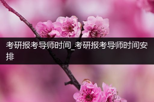 考研报考导师时间_考研报考导师时间安排