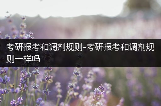 考研报考和调剂规则-考研报考和调剂规则一样吗