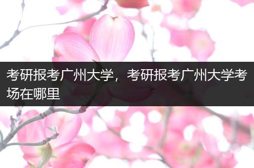 考研报考广州大学，考研报考广州大学考场在哪里