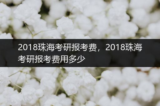 2018珠海考研报考费，2018珠海考研报考费用多少