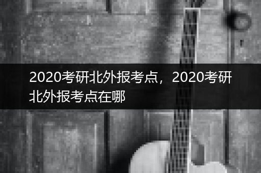 2020考研北外报考点，2020考研北外报考点在哪