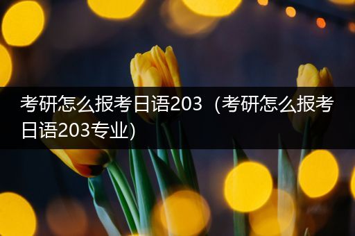 考研怎么报考日语203（考研怎么报考日语203专业）