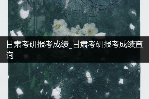 甘肃考研报考成绩_甘肃考研报考成绩查询