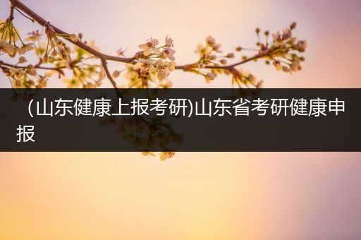 （山东健康上报考研)山东省考研健康申报