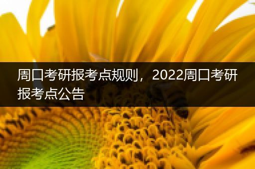 周口考研报考点规则，2022周口考研报考点公告