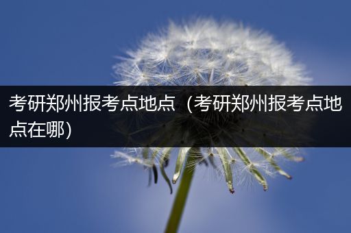 考研郑州报考点地点（考研郑州报考点地点在哪）