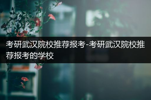 考研武汉院校推荐报考-考研武汉院校推荐报考的学校