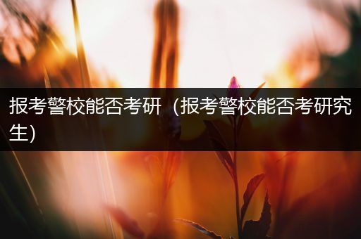 报考警校能否考研（报考警校能否考研究生）