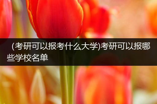 （考研可以报考什么大学)考研可以报哪些学校名单